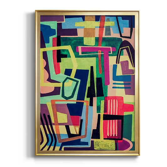 Connected Colors I - Modern Framed Canvas Print