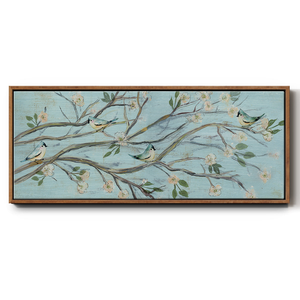 Blue Sky and Blossoms - Floater Framed Canvas Print