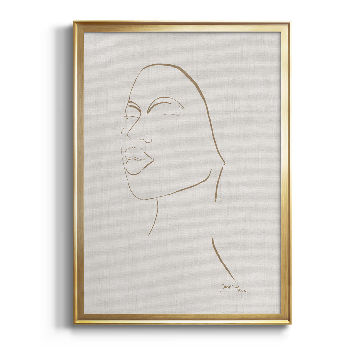 Portrait Sketch II - Modern Framed Canvas Print