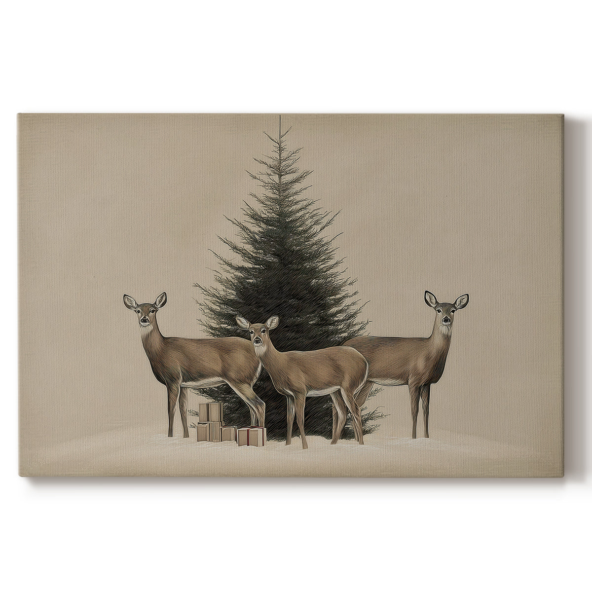 Tinsel-Gold Village at Dusk - Canvas Art Print