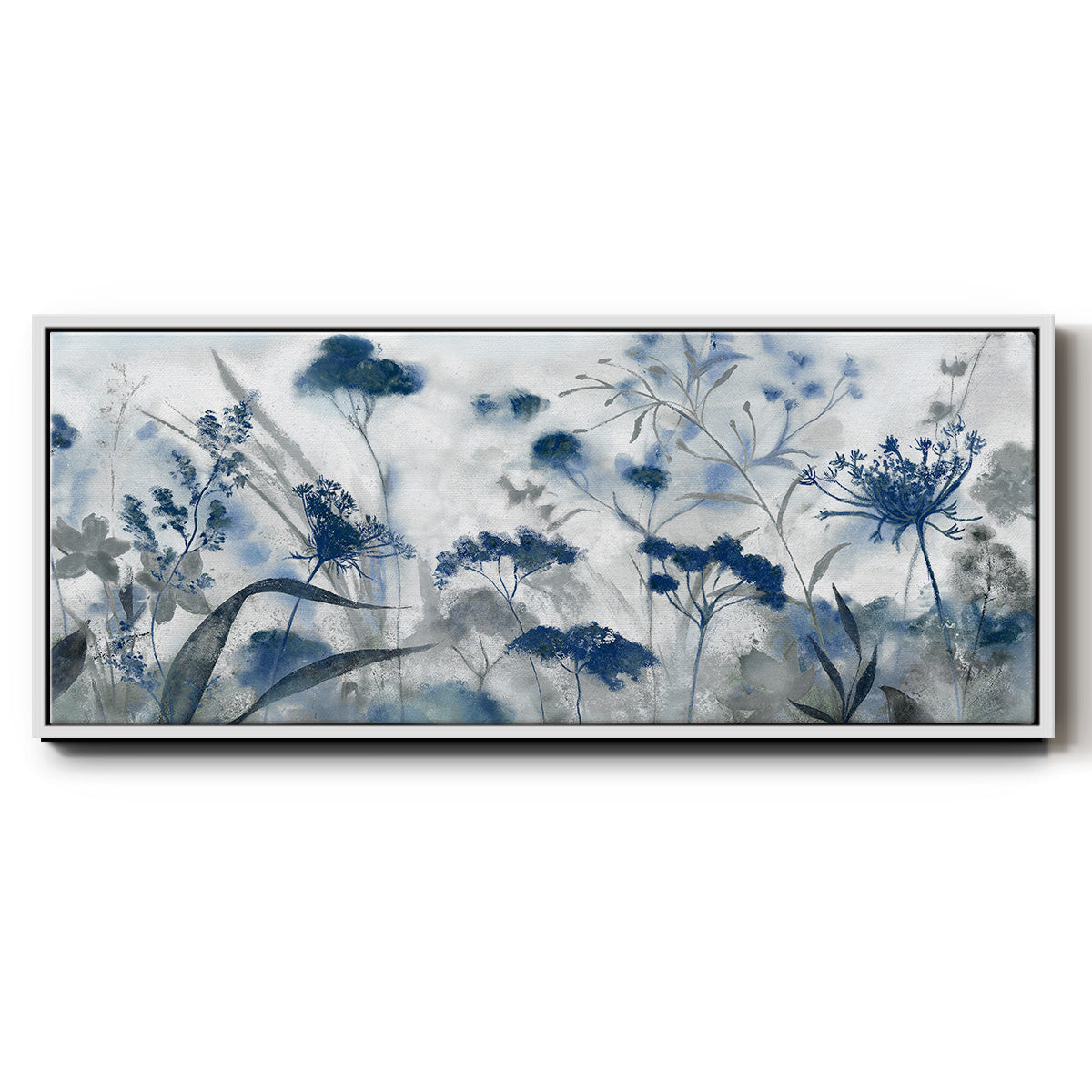 Inky Indigo - Floater Framed Canvas Print