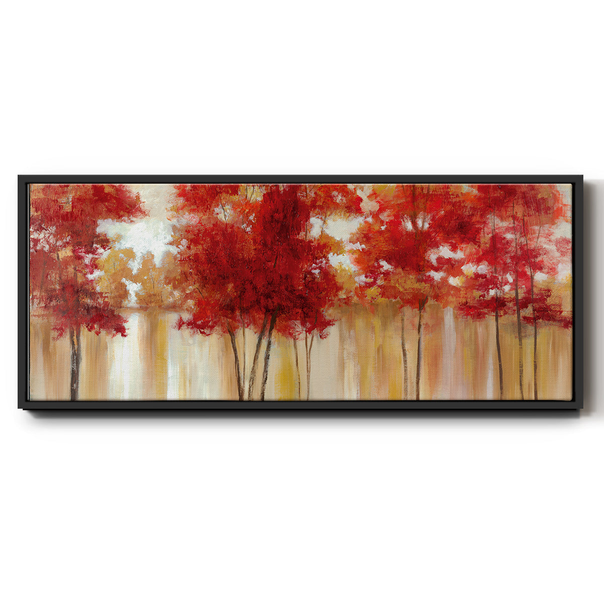 Red Trees - Floater Framed Canvas Print