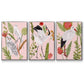 Birds in Motion IV - Framed Premium Gallery Wrapped Canvas L Frame 3 Piece Set - Ready to Hang