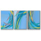 Circulating Flow I - Framed Premium Gallery Wrapped Canvas L Frame 3 Piece Set - Ready to Hang