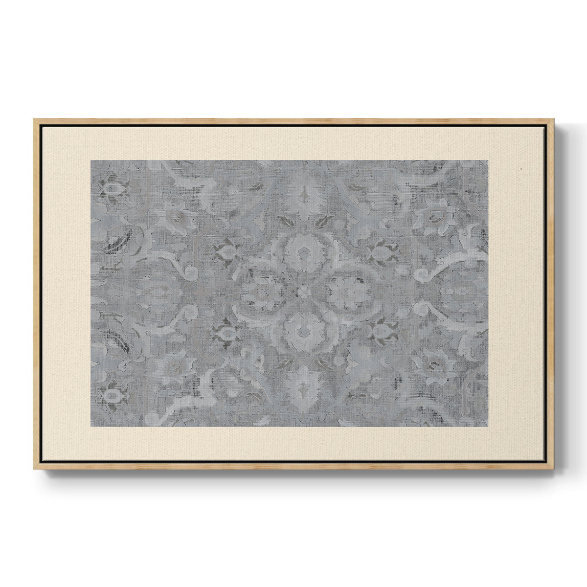 Vintage Abstract Print Premium Framed Gallery Wrapped Canvas in Floating Frame