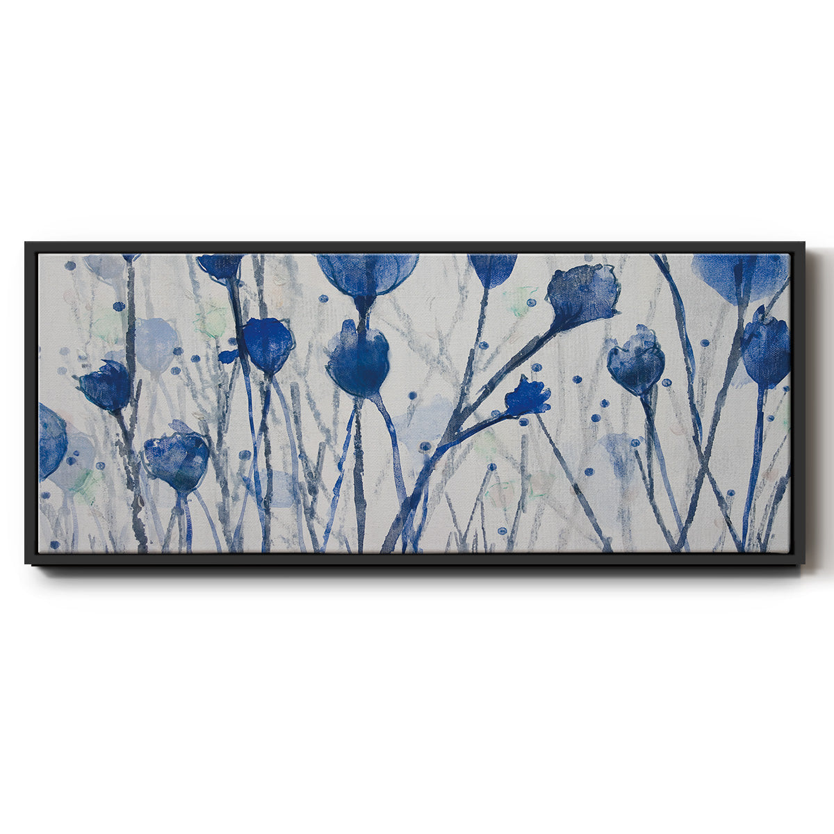 Blue Day Garden - Floater Framed Canvas Print