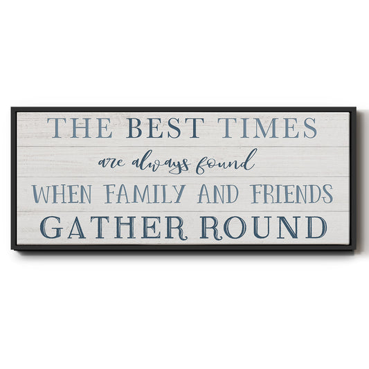 Family and Friends Gather - Floater Framed Canvas Print