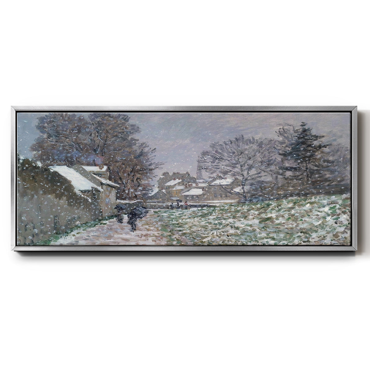 Snow at Argenteuil, 1874 - Floater Framed Canvas Print