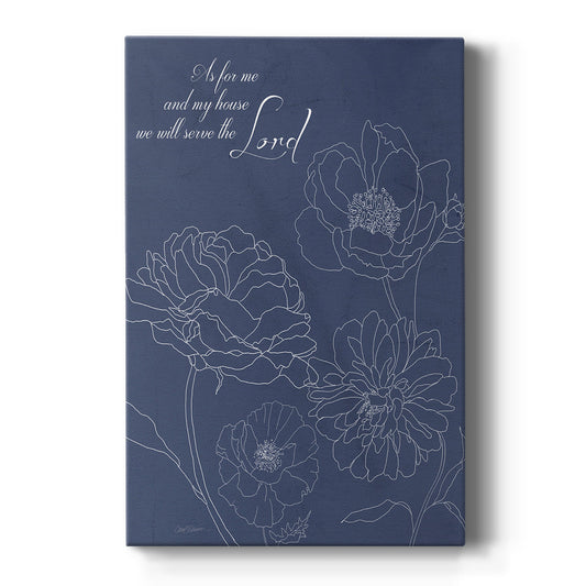 Serve the Lord Floral Sketch Premium Gallery Wrapped Canvas - Ready to Hang