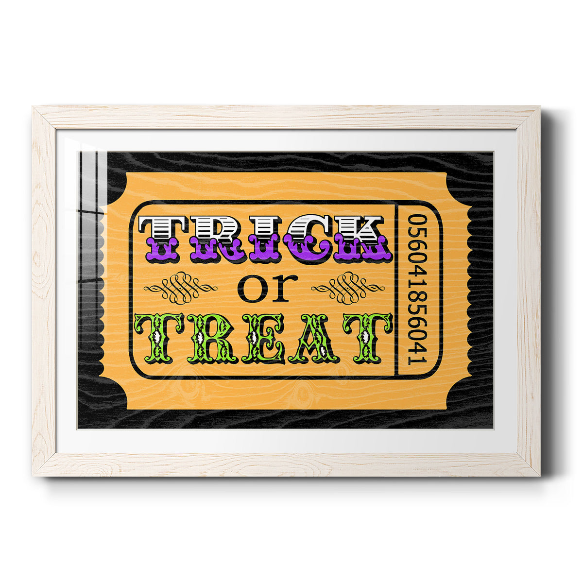 Trick or Treat Ticket - Barnwood Framed Art Print