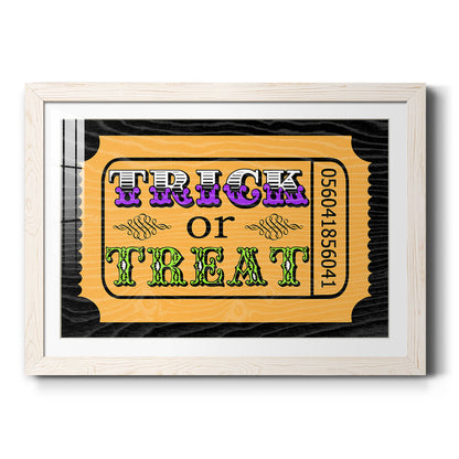 Trick or Treat Ticket - Barnwood Framed Art Print