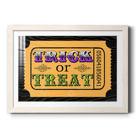 Trick or Treat Ticket - Barnwood Framed Art Print