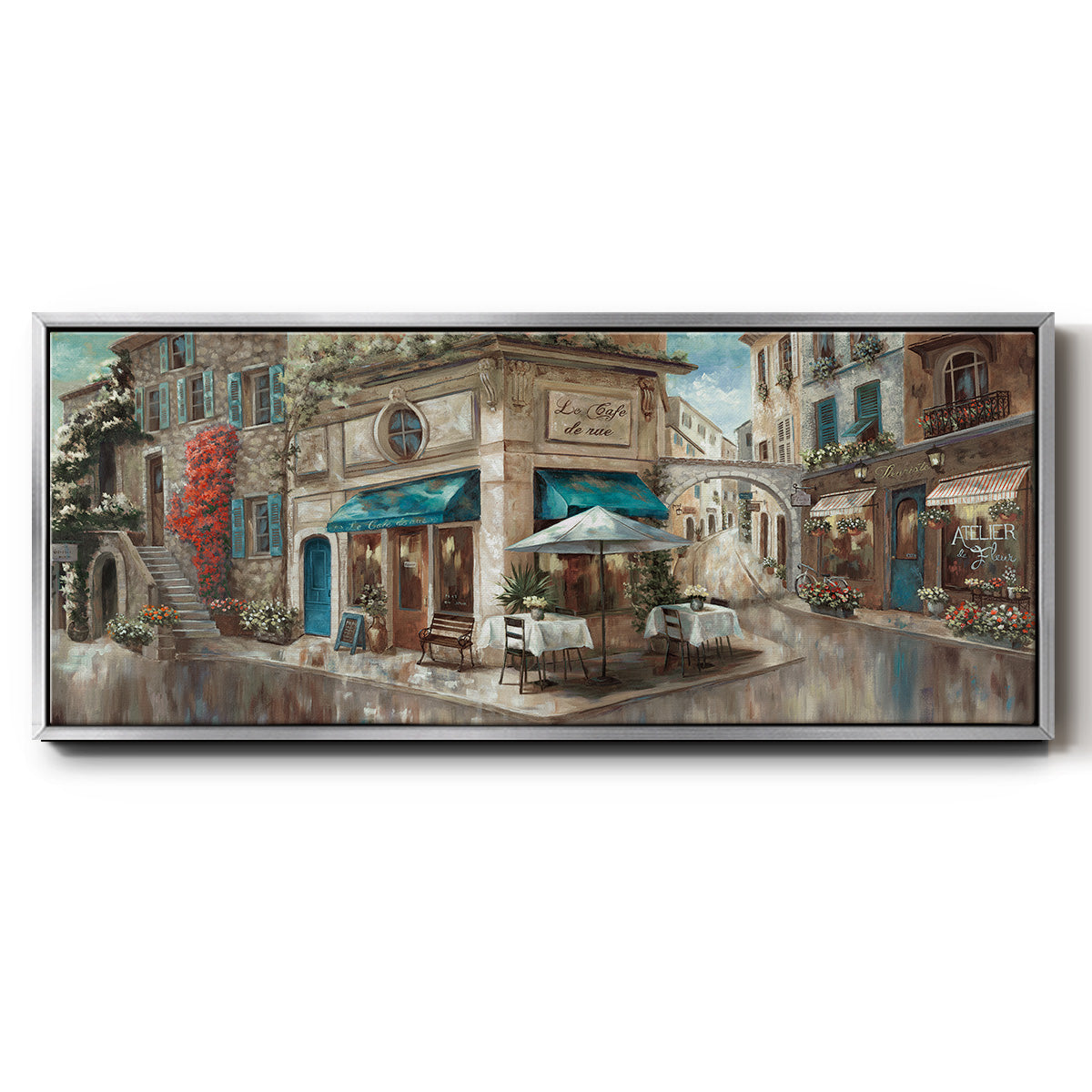 La Café de Rue - Floater Framed Canvas Print