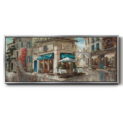 La Café de Rue - Floater Framed Canvas Print