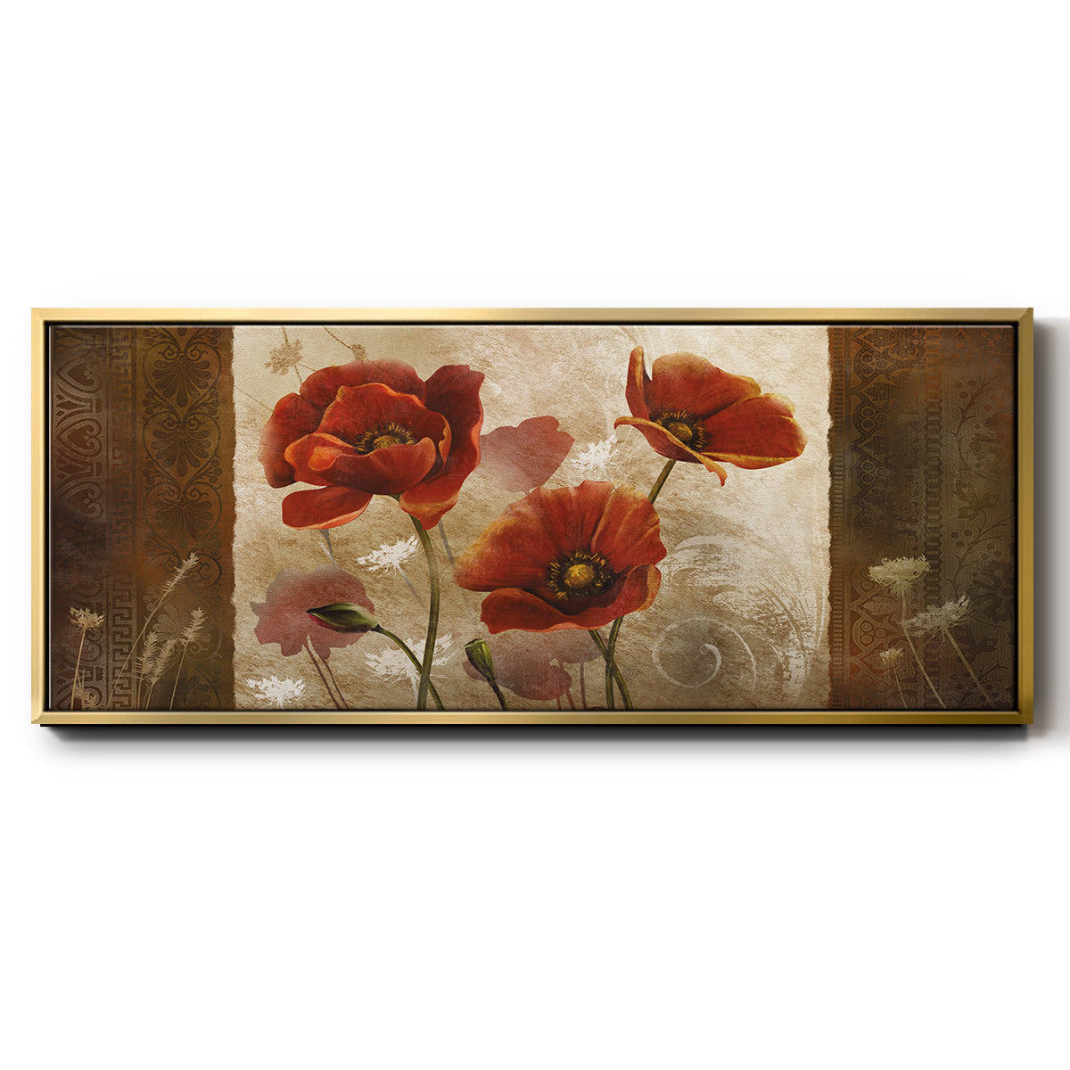 Poppy Morning - Floater Framed Canvas Print