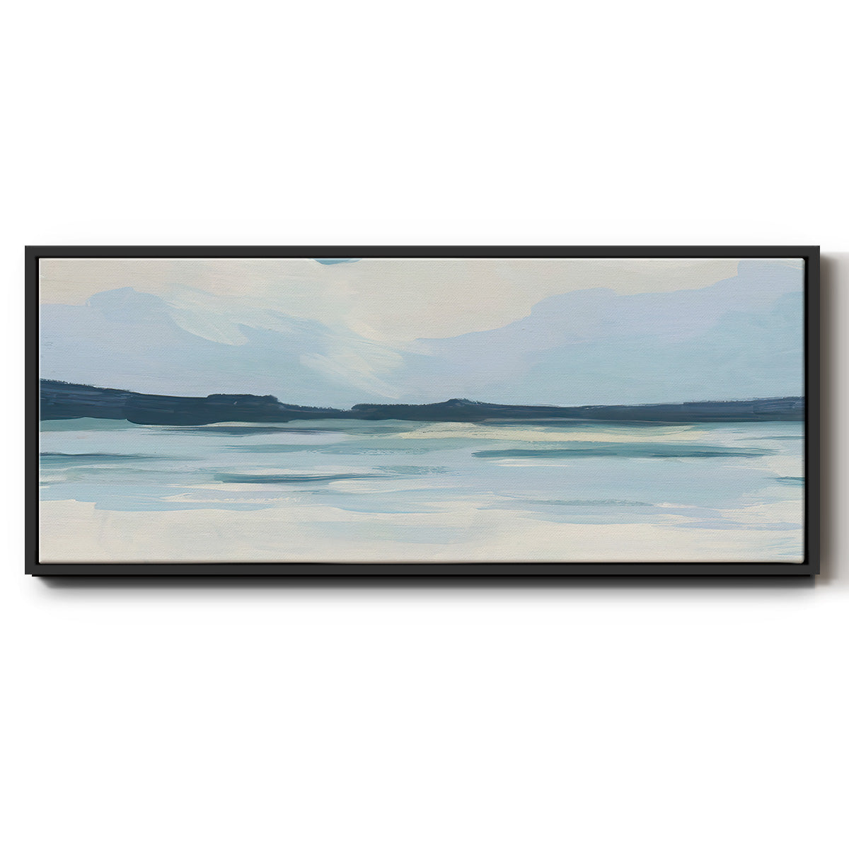 Cream Coastline I - Floater Framed Canvas Print