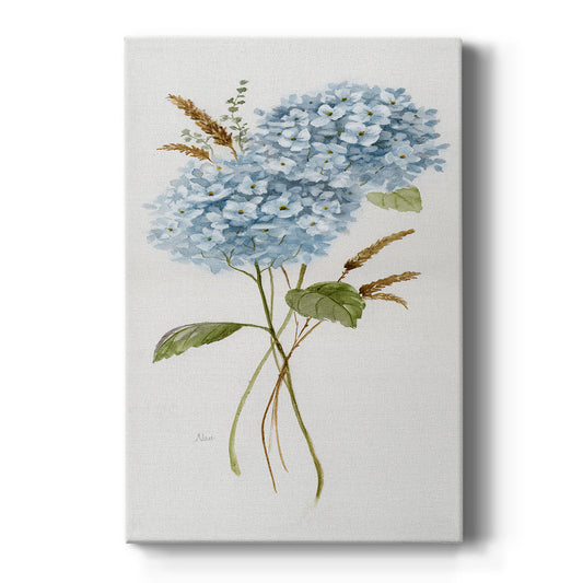 Petite Blue Hydrangea I Premium Gallery Wrapped Canvas - Ready to Hang