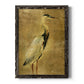 Gold Crane at Dusk I - Barnwood Framed Canvas Print