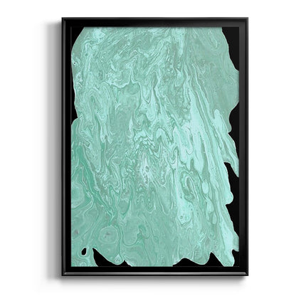 Teal Cascade II - Modern Framed Canvas Print
