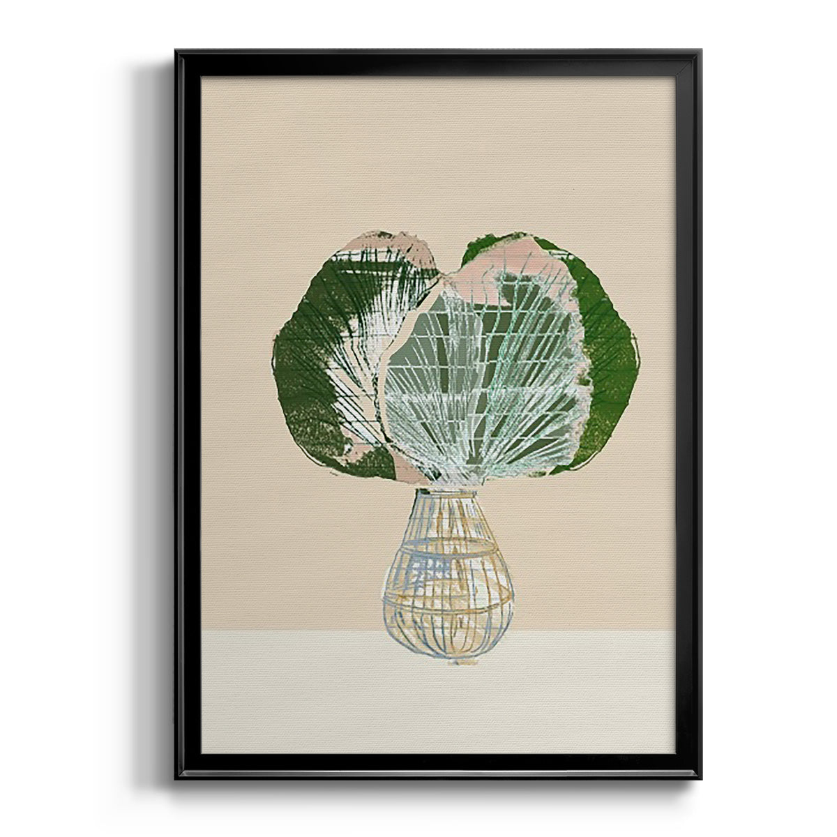 Woven Tropical Leaf I - Modern Framed Canvas Print