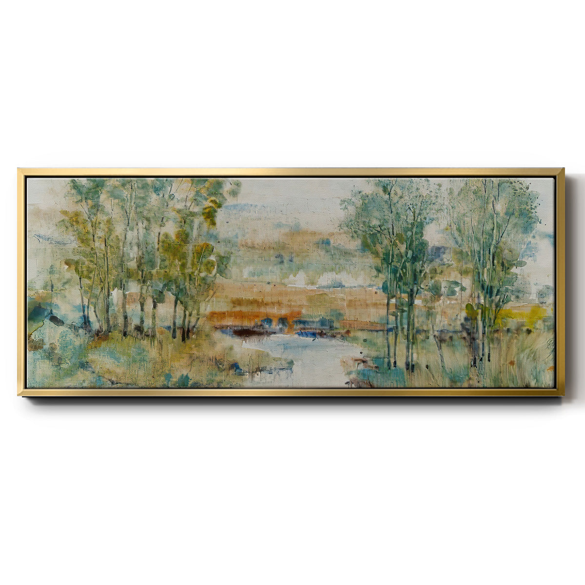 Trees on the Creek II - Floater Framed Canvas Print
