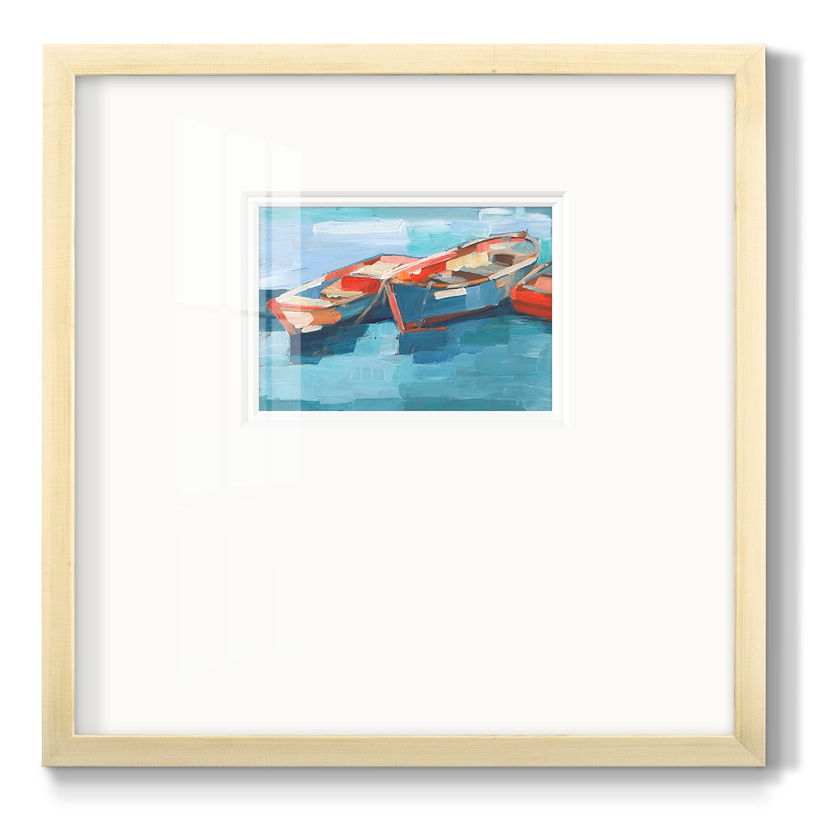 Primary Boats I - Double Matboard Framed Print