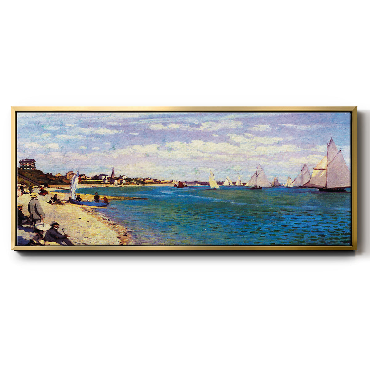Regatta at Sainte Adresse - Floater Framed Canvas Print