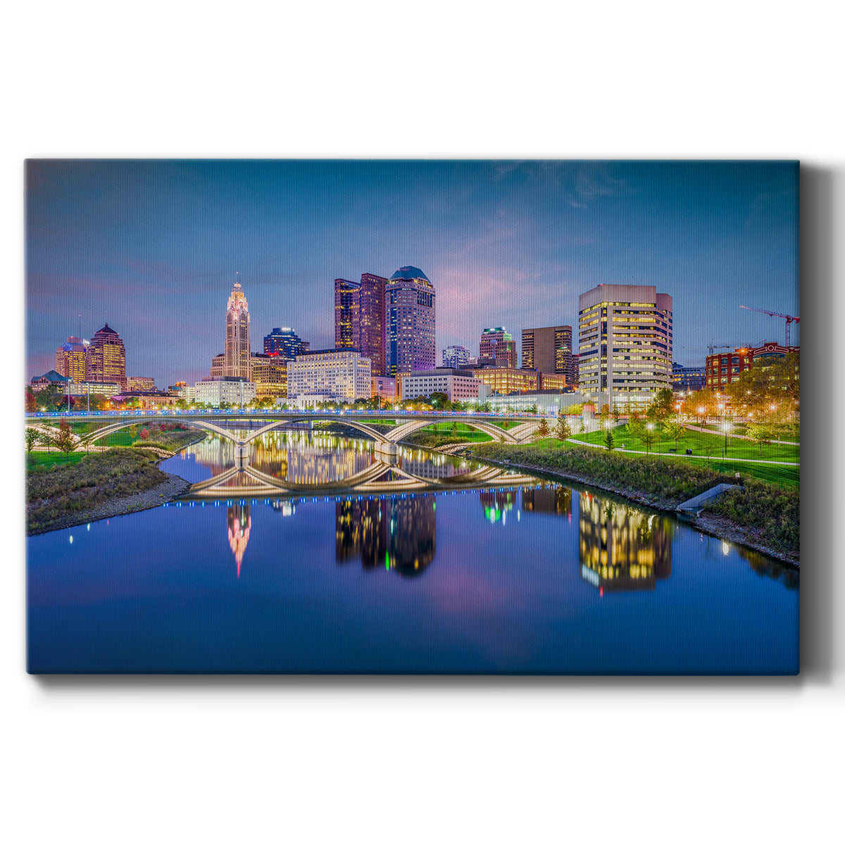 Columbus, Ohio at Night - Canvas Art Print