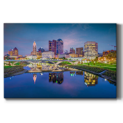 Columbus, Ohio at Night - Canvas Art Print