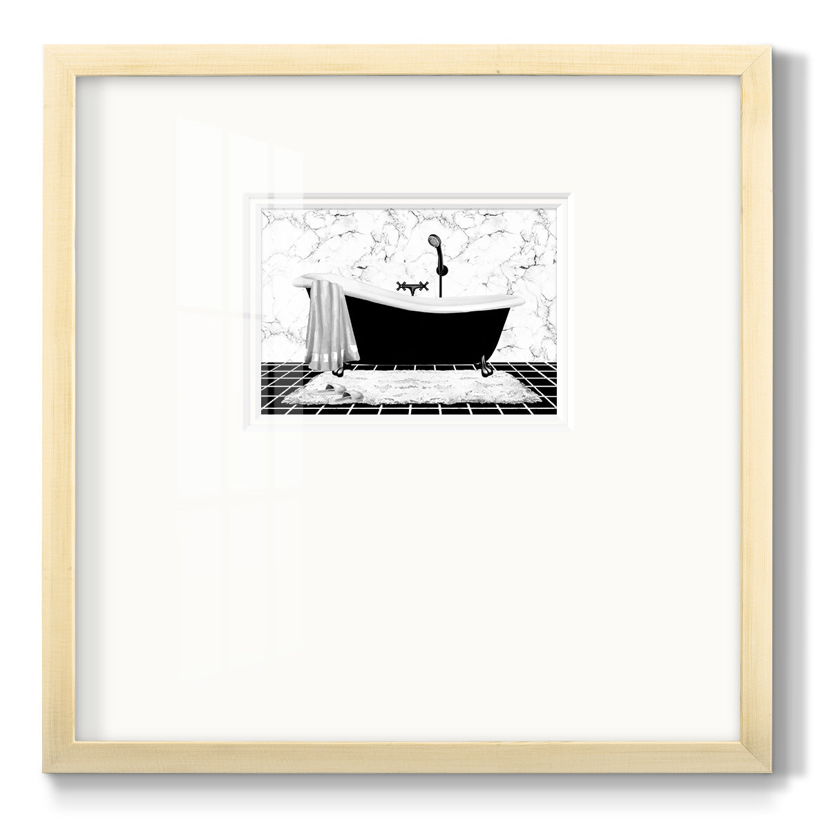 Modern Bath I - Double Matboard Framed Print
