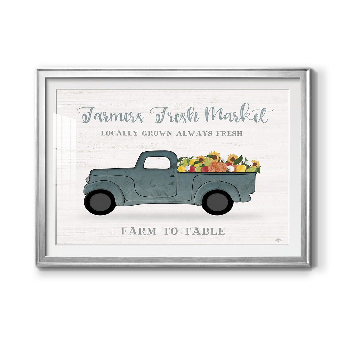 Fresh Sunflowers Truck - Modern Framed Art Print