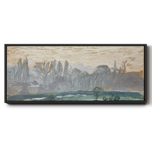 Winter Landscape with Evening Sky, 1870 - Floater Framed Canvas Print