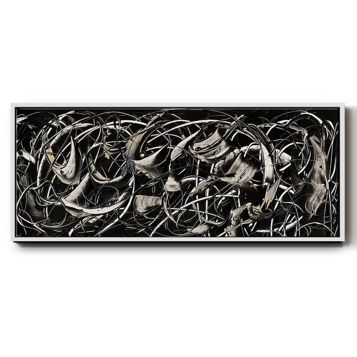 Linear Movement II - Floater Framed Canvas Print