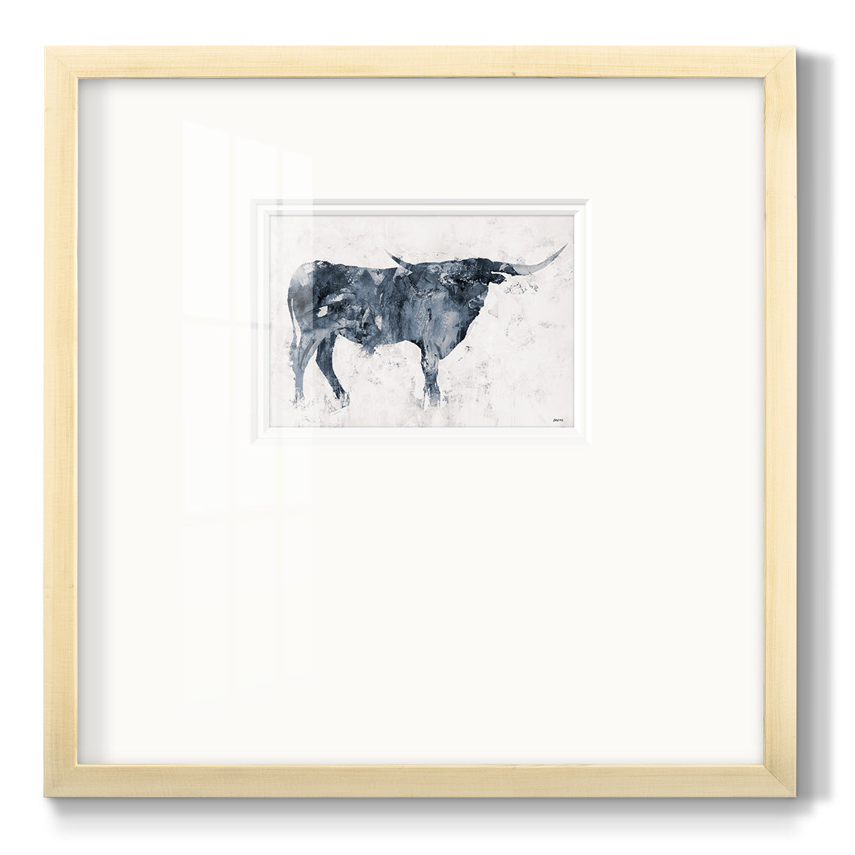 Long Horn Alt V2 - Double Matboard Framed Print