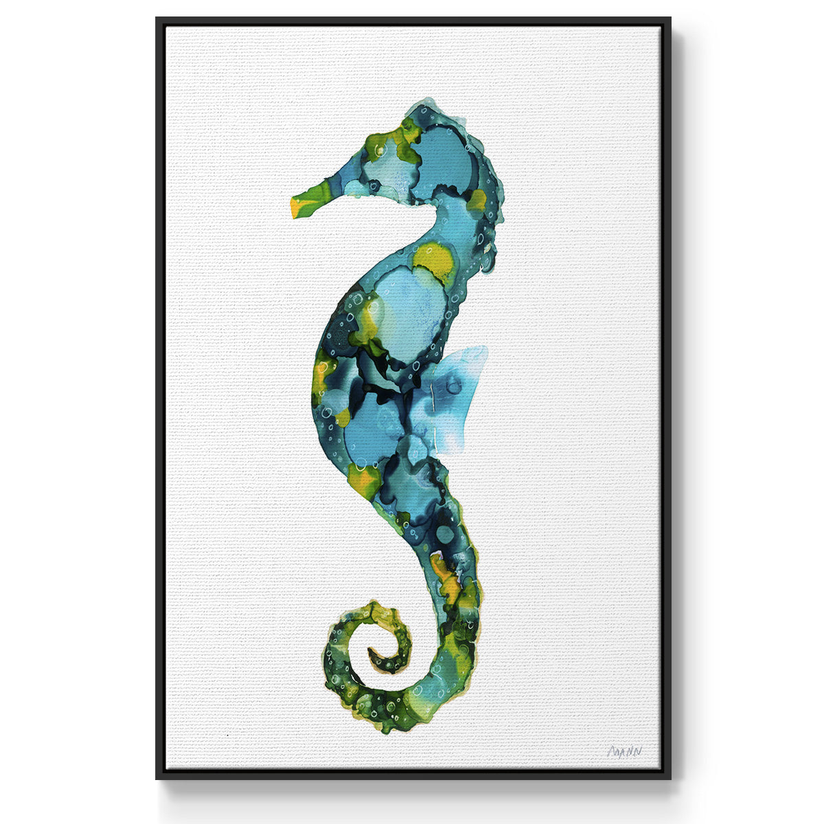 Seahorse Framed Premium Gallery Wrapped Canvas - Ready to Hang