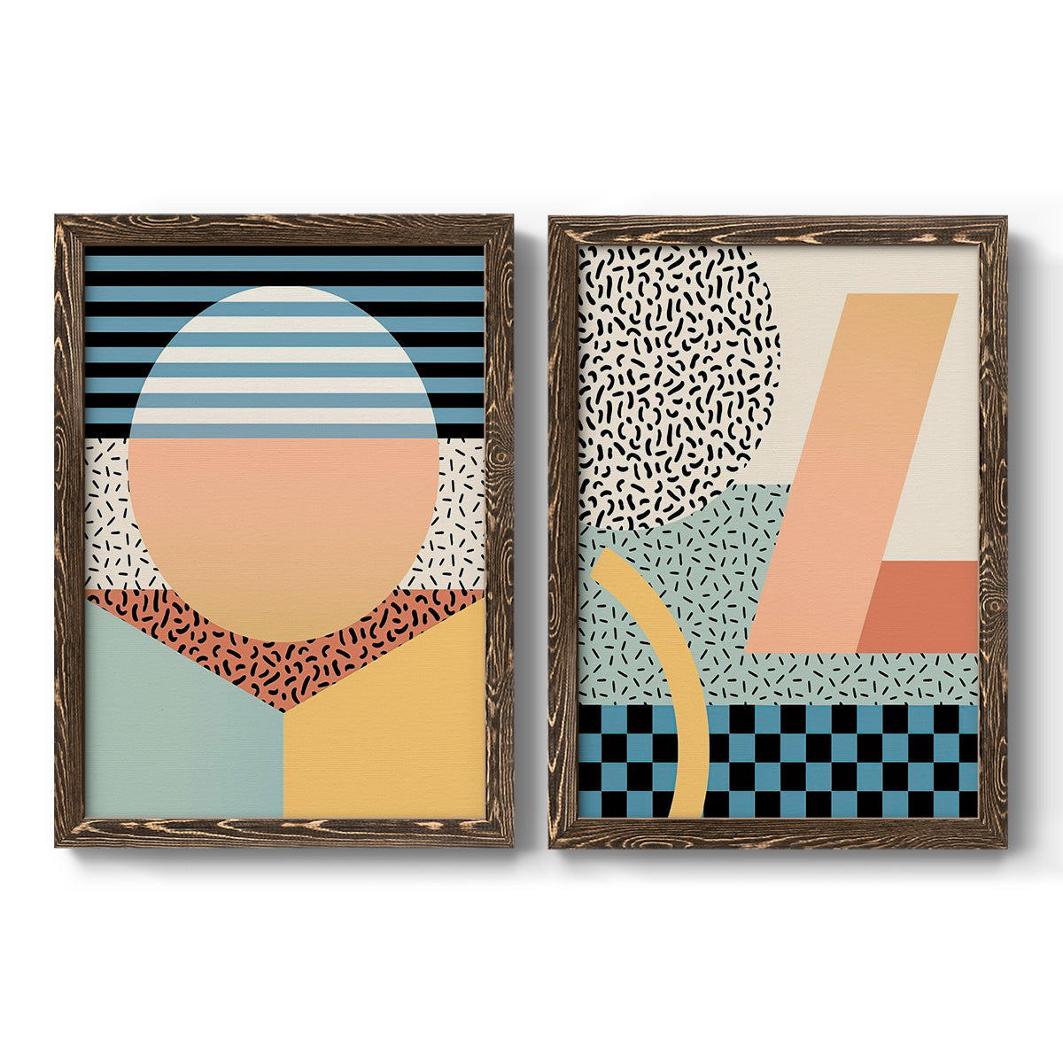 Modern Memphis III - Premium Framed Canvas 2 Piece Set - Ready to Hang