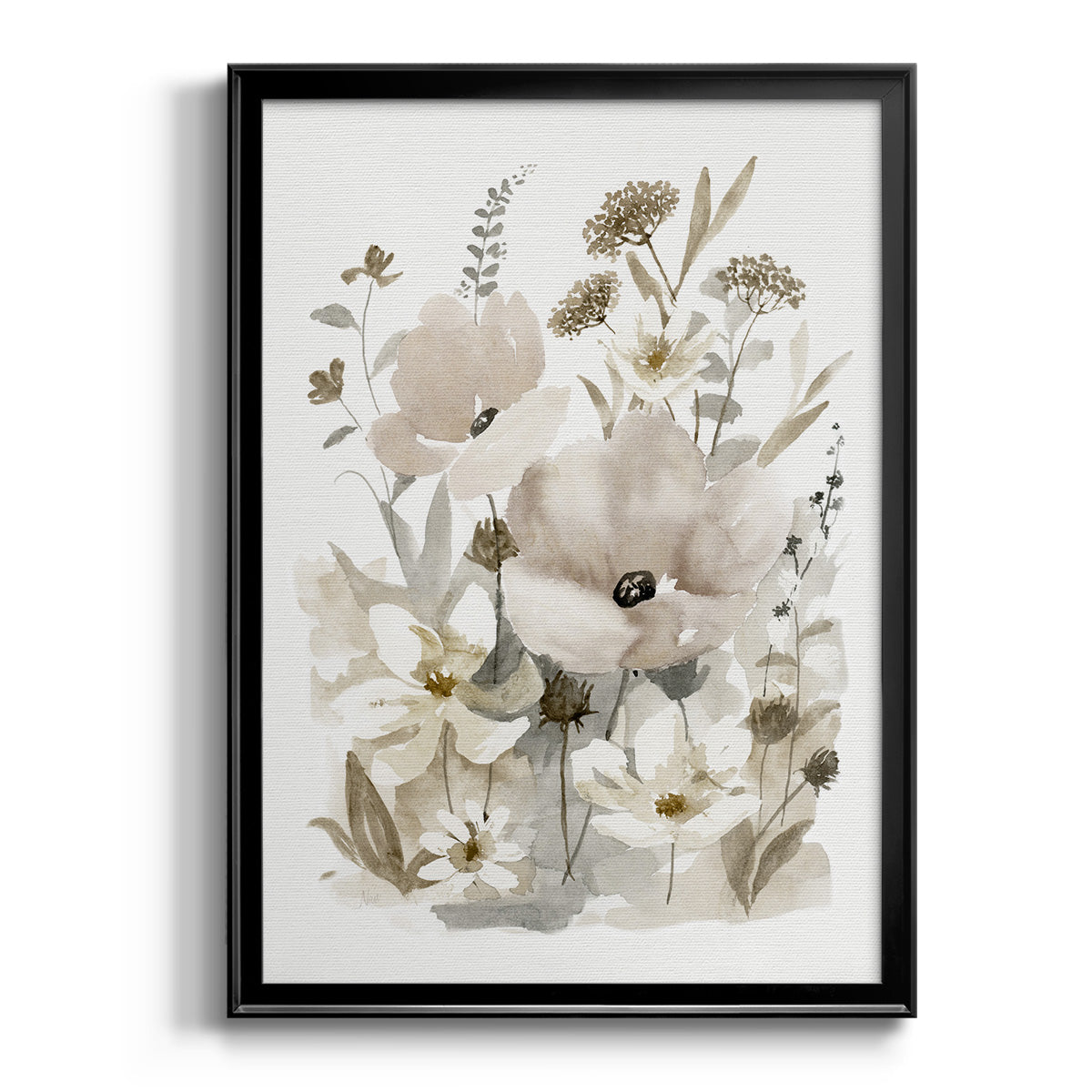 Neutral Nature II - Modern Framed Canvas Print