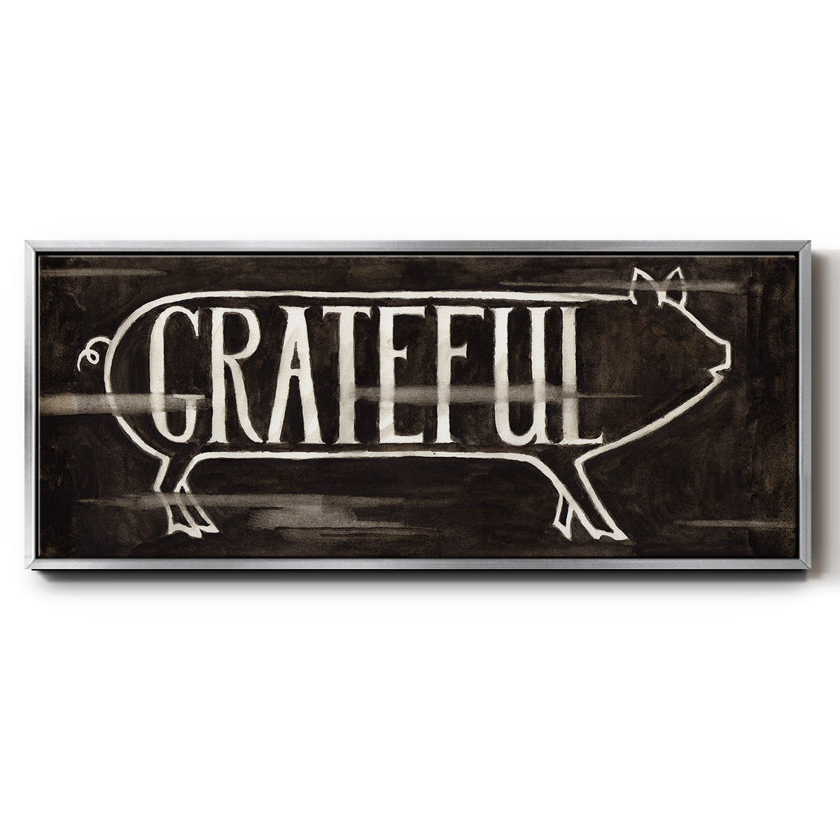 Grateful Pig - Floater Framed Canvas Print