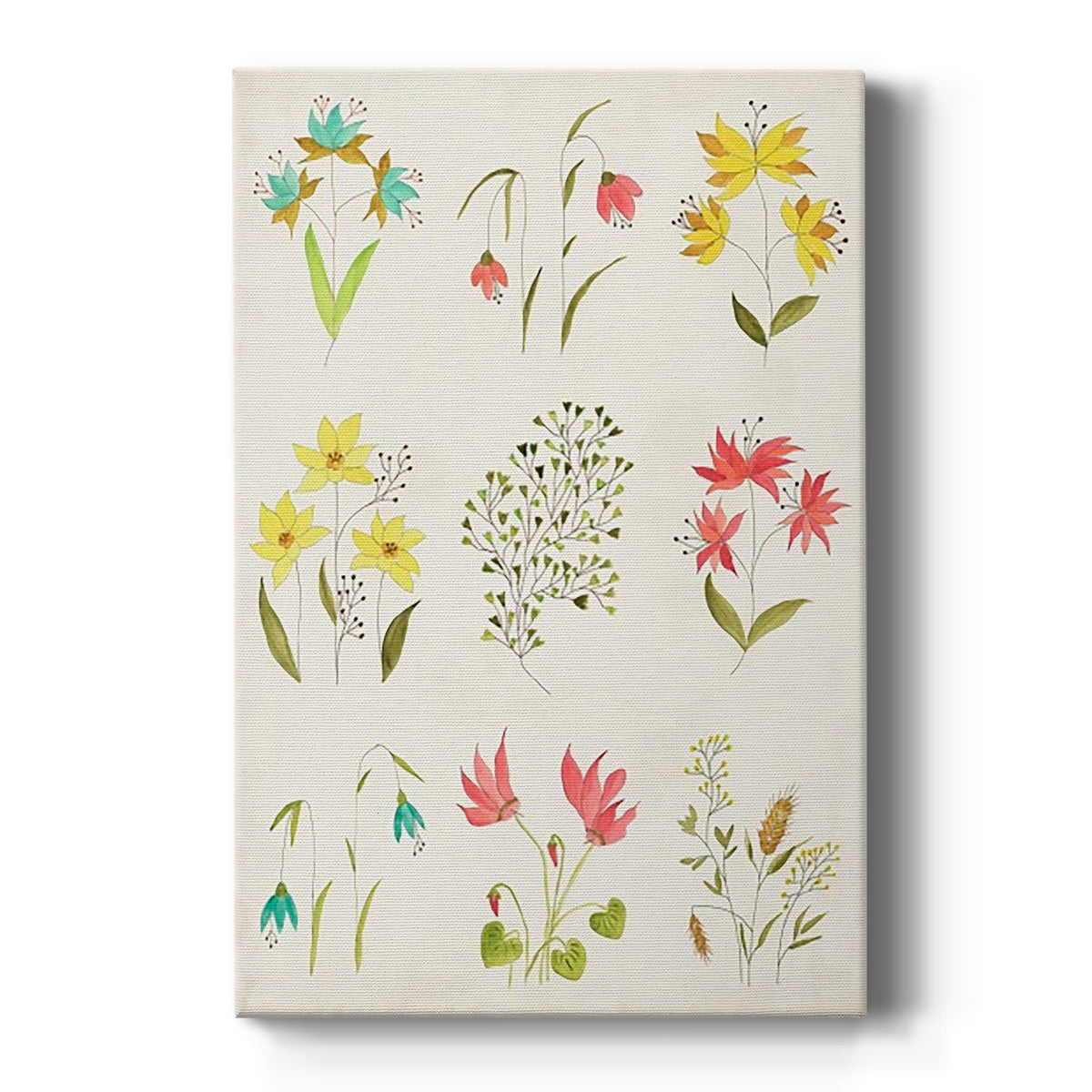 Floral Gatherings Grid - Canvas Art Print