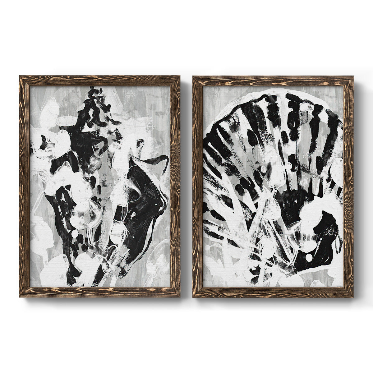 Ocean Inkblot I - Premium Framed Canvas 2 Piece Set - Ready to Hang