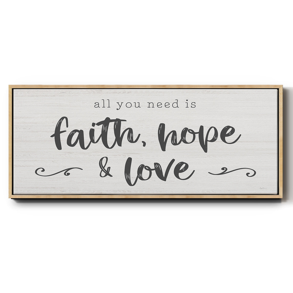 Faith Hope Love - Floater Framed Canvas Print