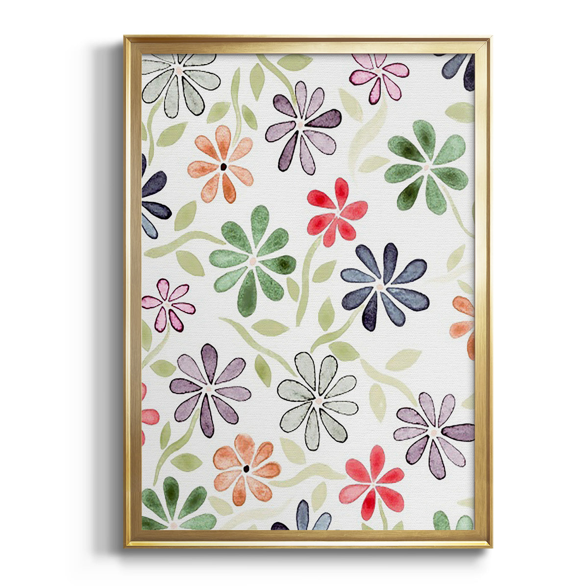 Faded Flowers I - Modern Framed Canvas Print