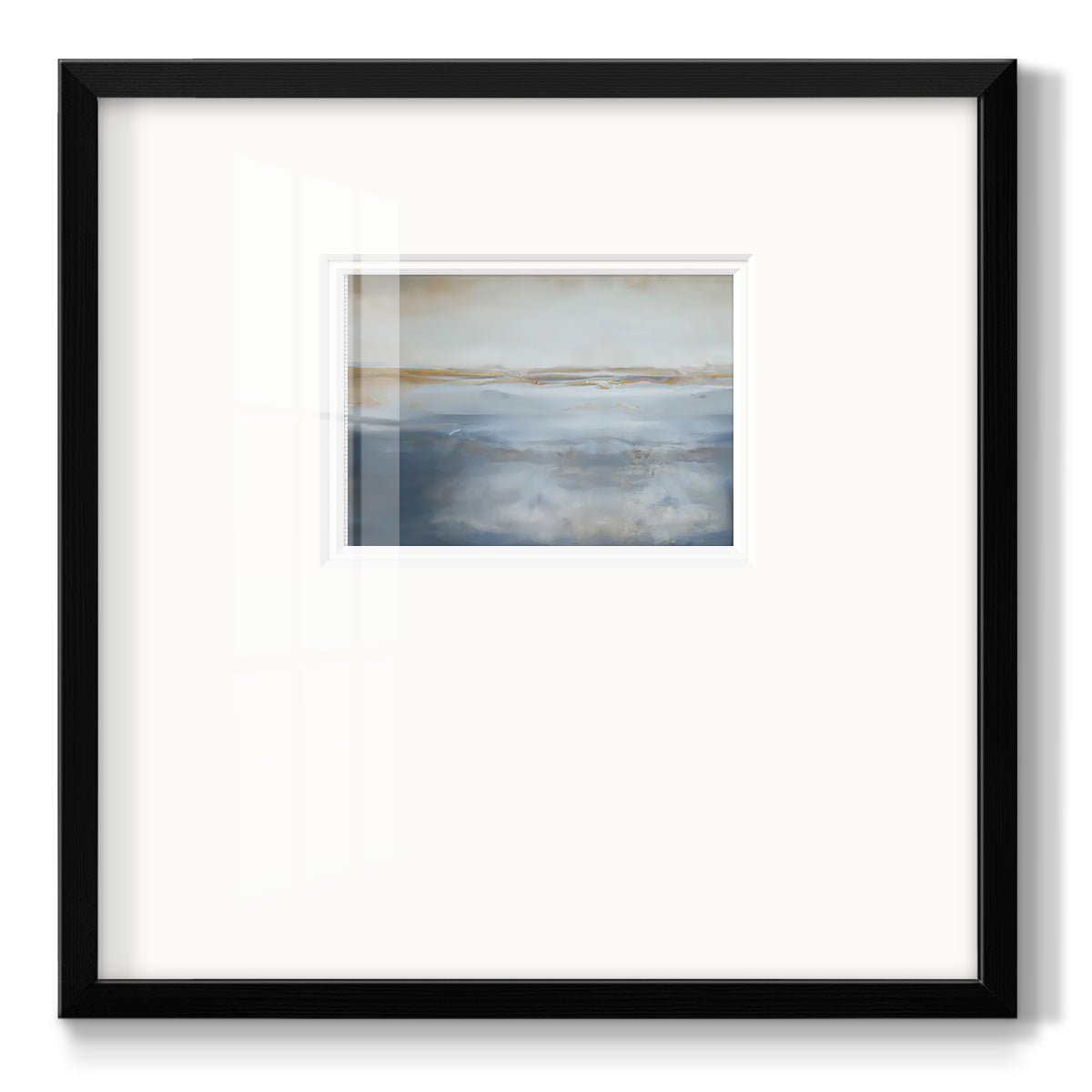 Blue and Gold Abstract II - Double Matboard Framed Print