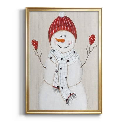 Festive Snowman III - Modern Framed Canvas Print