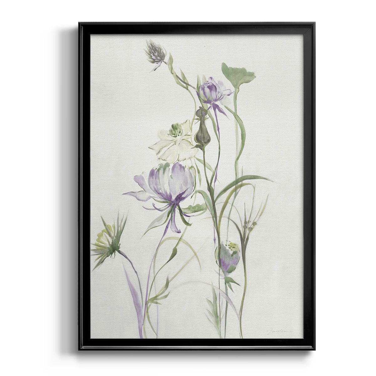 Late Summer Wildflowers II - Modern Framed Canvas Print