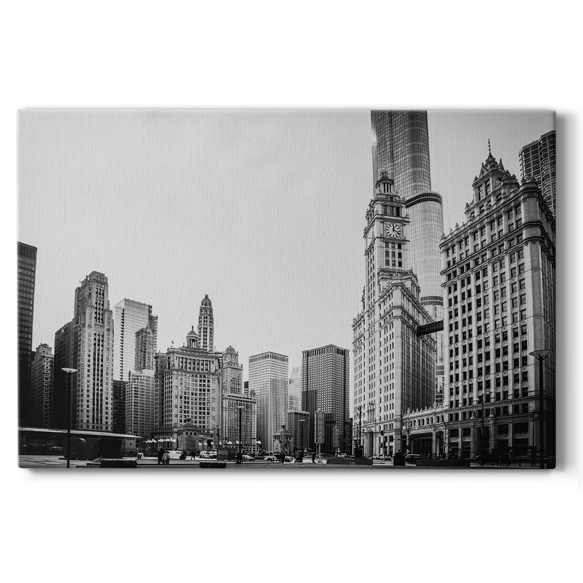 Black and White Chicago - Gallery Wrapped Canvas