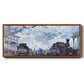 Saint Lazare Station in Paris, Arrival of a Train - Floater Framed Canvas Print