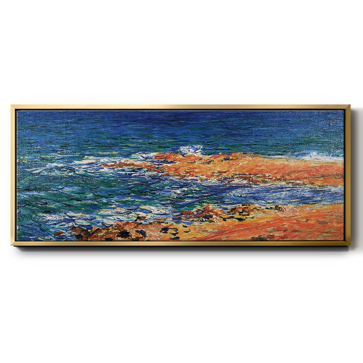 The 'Big Blue' Sea in Antibes, 1888 - Floater Framed Canvas Print