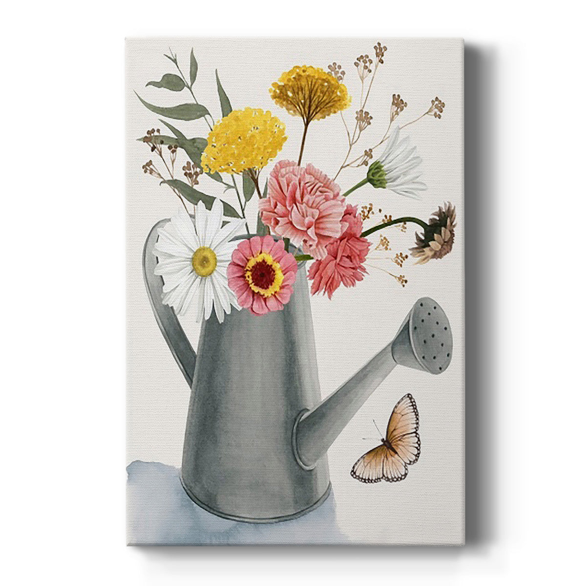 Watering Can Bouquet II Premium Gallery Wrapped Canvas - Ready to Hang