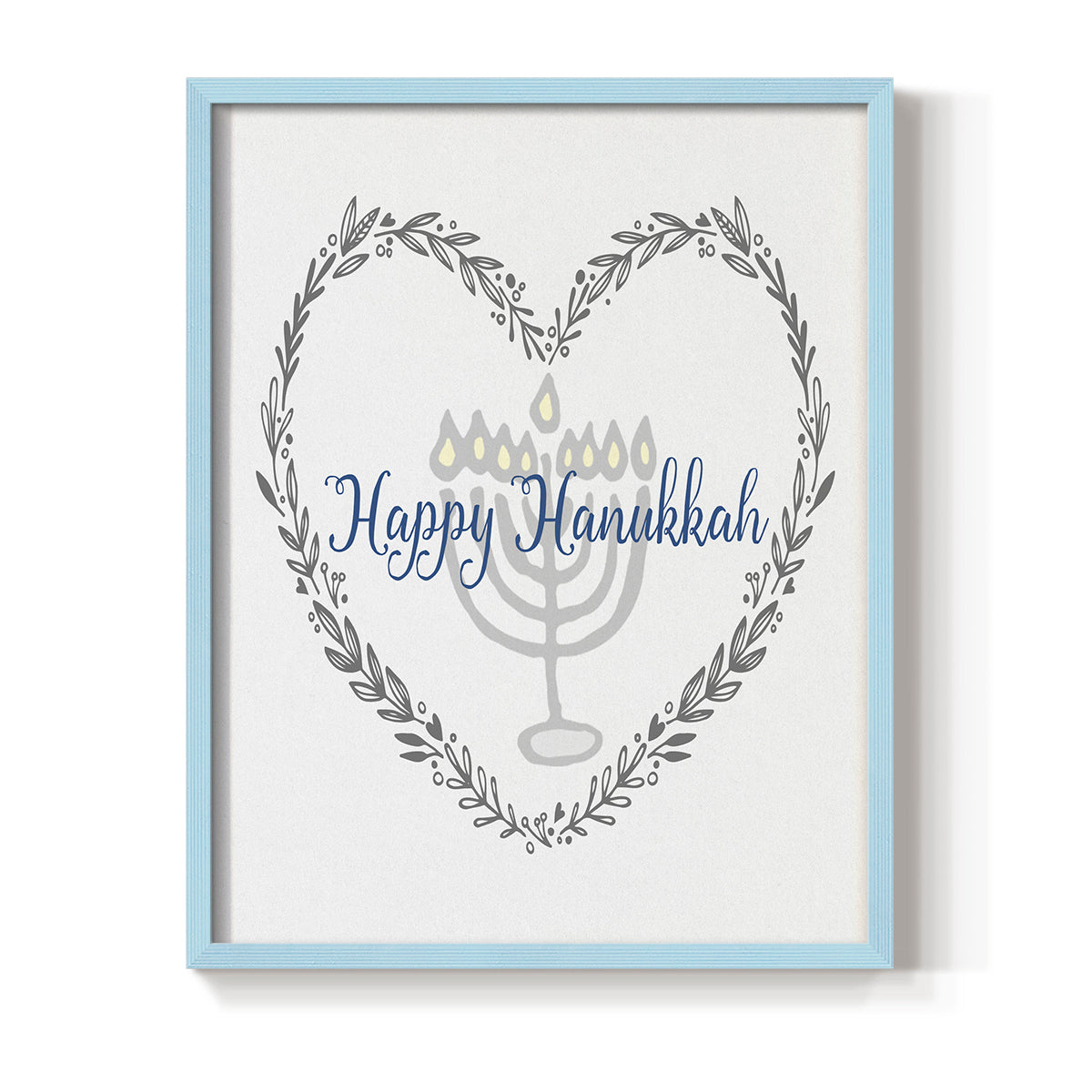 Hanukkah Heart - Restickable Framed Art Print